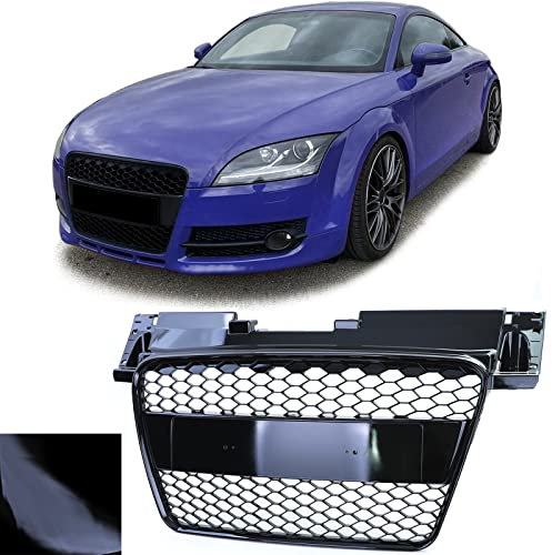 Waben Kühlergrill ohne Emblem Schwarz Glanz für Audi TT 8J Vorfacelift 06-10