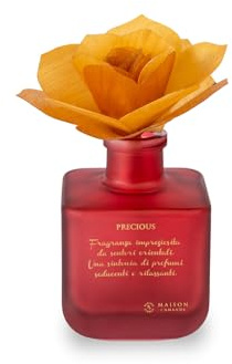 L'AMANDE - Profumatore per Ambienti dalla Fragranza Speziata, Agrumata e Fiorita, Diffusore Profumo per la Casa con Cannella e Arancia, Diffusore Ambiente con Rosa in Legno di Betulla, Precious 200 ml