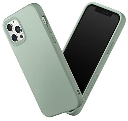 RHINOSHIELD Case Compatible with iPhone 12/12 Pro | SolidSuit-Shock Absorbent Slim Design Protective Cover with Premium Matte Finish 3.5M/11ft Drop Protection Changeable Camera Rings - Sage Green