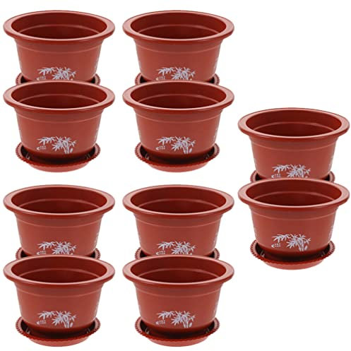 Happyyami 10 Piezas Maceta Gruesa Redonda para Flores Macetas Pequeñas Decorativas Hogar De Jardín para Plantas