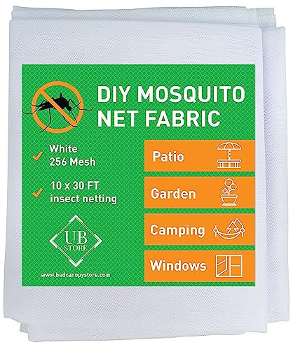 Zanzariera bianca 3x9 metri netti | Rete anti-insetti per soffitti da giardino, terrazze, esterni e finestre | Rete di protezione dagli insetti, a maglia fine | Rete per reti da giardino