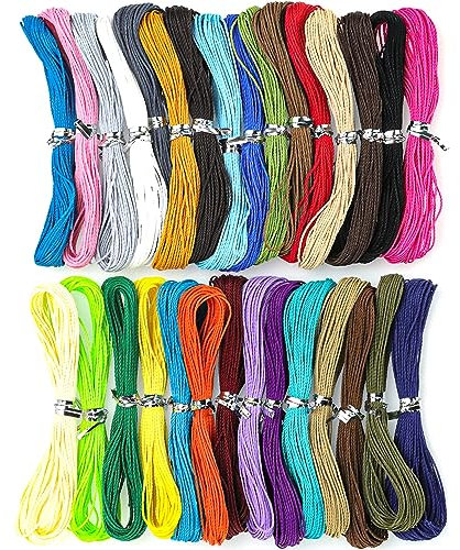 Rayong 30 fili di cotone cerato, 1 mm, per braccialetti fai da te, 10 m