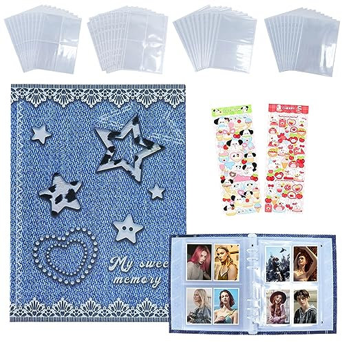 Les-Theresa Fotoalbum, A5, Fotokartenhalter, 23,6 x 17,8 cm, Foto-Binderalbum, Fotokartenbinder A5, für 150 Fotos, Fotokarten-Album, Kpop-Binder für Bilder, Kunstwerke, Postkarten, Aufbewahrung (02)