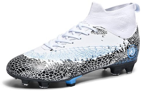 Hixingo Zapatillas de Fútbol Hombre Botas de Fútbol de Caña Alta para Niños Jóvenes Profesionales Atletismo Entrenamiento al Aire Libre Ligero Tacos Zapatos de Deportivo