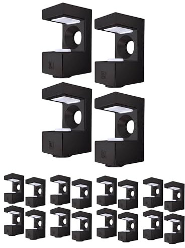 Gedotec Glasbodenträger Schwarz vernickelt mit Klemmsicherung [20 STÜCK] Einlegeboden Halter für Glasböden mit 4-8 mm Dicke I Glasbodenträger & Regalbrett Halterung I Glas Fachbodenträger