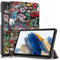 Palizufio Tri-Fold Case for Samsung Galaxy Tab A9 8 inch SM-X110/X115/X117,Ultra Slim Lightweight Leather Shell Stand Cover Flip Folio Magnetic Tablet Protective Case,Graffiti