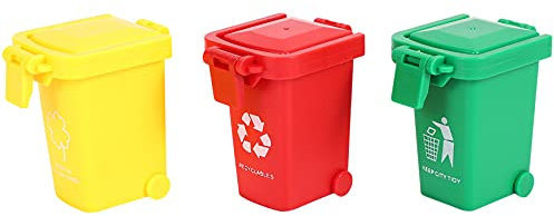 INTCHE Poubelles du Camion à Ordures de VéHicules de Jouet, Paquet de 3 PièCes de Rechange de Camion à Ordure de Jouet, Poubelle SimuléE