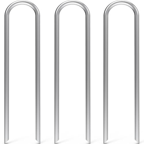 MySit Gartenheringe, verzinkt, 15,2 cm, robust, 11 Gauge, verzinkt, für Zäune, Tropfbewässerung, Heringe zur Befestigung von Rasen, Rasensprinkler, 24 Stück