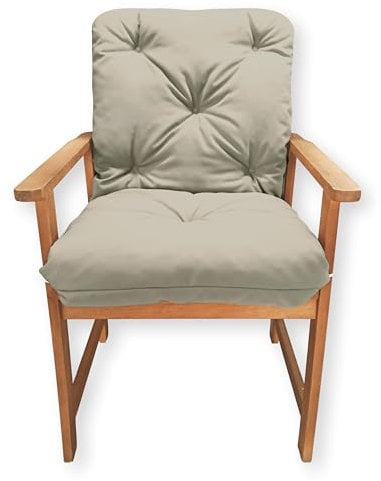 4L Textil Hochlehner Auflagen Gartenstuhlauflagen Sitzauflagen Hochlehner Auflagen Niedriglehner Gartenstuhl Auflage Sitzkissen Polsterauflage wetterfest (50x70x50 cm,Beige Uv-beständig)