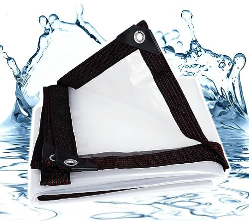 Wasserdicht Transparent Plane 1x2m, Transparente Plane mit Ösen, Plane Wasserdicht Transparent, Abdeckplane Baufolie, für Gartenmöbel Pflanzen Gewächshaus Pet Hutch Dach