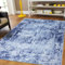 Capslpad Blau Abstraktes Teppich Wohnzimmer 120x180cm rutschfest Kurzflor Kunstwolle Schlafzimmer Teppich Waschbar Minimalistisch Bettvorleger Teppiche für Wohnzimmer Schlafzimmer Büro Bereich Dekor