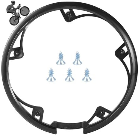 Kunststoff Kettenschutzring Fahrrad Kettenrad Abdeckung MTB Fahrrad Kettenschutzring Kettenblattschutz 48 Zähne Kettenschutzring mit 5 Schrauben für Fahrräder Mountainbikes Rennräder (5 Löcher)