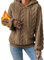 Yeenily Felpa Donna con Cappuccio Elegante Hoodie Giacca in Pile Manica Lunga Caldo Sweatshirt Autunno Invernale Oversize Maglione (Cachi, XL)