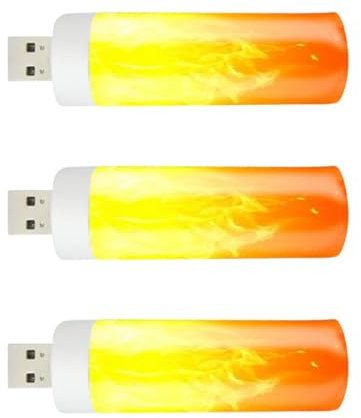5V/1A LED Flame Effect Light Bulbs - Rechargeable USB Flame Bulbs, Energy-Efficient LED Lights with Realistic Fire Effect, Ideal for Decorative Fireplace, Room, Party, and Bar Ambiance