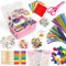 LINAYE 2500+PCS Bastelset Bastelkoffer für Kinder,Bastelmaterial Bastelbox Gehören Pfeifenreiniger,Pompons,Scrapbooking Basteln Set Alter 4 bis 10 Geschenk für Junge Mädchen Bastelbedarf Rosa