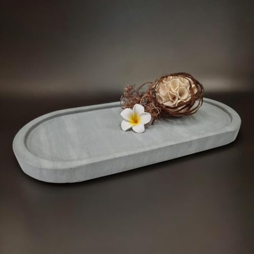 Zeolit Badezimmer Tablett - Vulkanstein Deko Schale - 30 cm Untersetzer für Kerzen - Heller Vulkanstein - Schlicht und zudem noch außergewöhnlich im Design