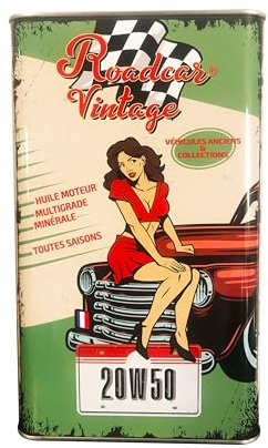 Huile moteur 20W50 API SF 5L Bidon métal sérigraphié - ZDDP 1355 PPM - Fabrication française – Roadcar® Vintage Lubrifiants