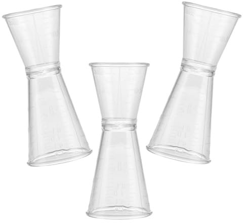 SHOWERORO 3 Pezzi Misurino Bifacciale in Plastica Riutilizzabile Misurino Per Cocktail Barman Per Bevande Misuratore Cocktail