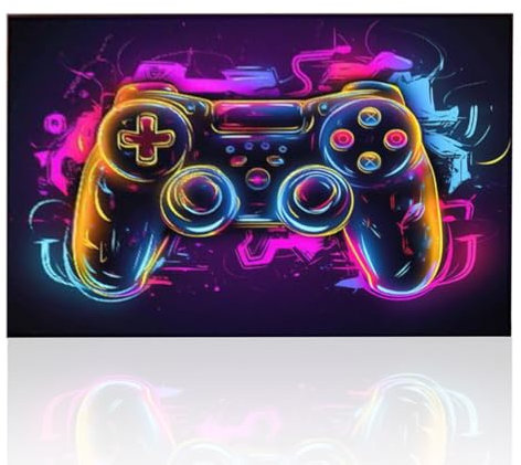 TourKing Gaming Rug for Boys Bedroom, Neon Gaming Area Rug,Colorful Game Gamepad Carpets, Play Mat for Game Room Playroom Decor 80x120cm (style1)