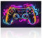 TourKing Gaming Rug for Boys Bedroom, Neon Gaming Area Rug,Colorful Game Gamepad Carpets, Play Mat for Game Room Playroom Decor 80x120cm (style1)