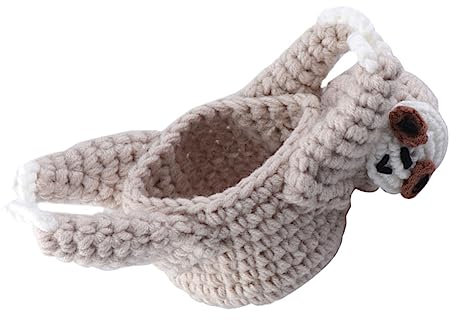 YARNOW Pendentif Bonsaï Paresseux Jardinière Paresseux avec Drainage Plantes D'intérieur Fausse Plante Cache Pot De Fleurs en Tissu Jardinière Suspendue Paresseux Au Crochet Polyester