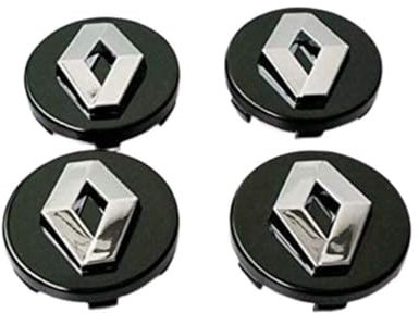 MCLLDAO 4Pcs Cache Moyeu Capuchons De Centre Enjoliveurs De Roue Voiture Cache Moyeux Jante 57mm pour Koleos Duster Megane,Noir-Normal