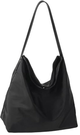 Gluckstar Große Damen Umhängetasche Nylon Shopper Tasche Groß Schultertasche Handtasche Damen für Alltag Arbeit Reisen Freizeit Damentaschen Umhängetasche, Wasserdicht Leicht Elegant (Schwarz)