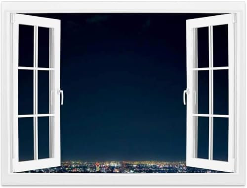 Luowenji Papier Peint Panoramique Paysage Urbain 450x315 cm 3D Papier Peint Intissé Rebord de Fenêtre Photo Trompe l'oeil Poster Geant Mural Salon Chambre Enfant Chambre Décoration Murale a.7615