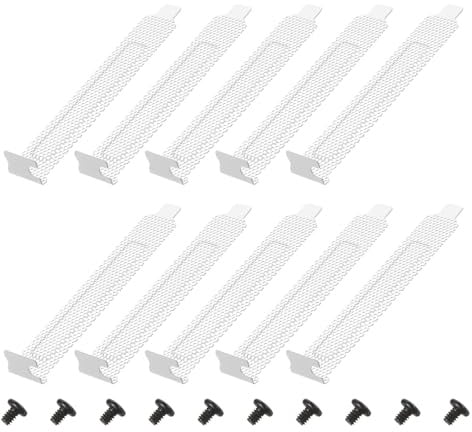 PATIKIL PCI Slot Cover Dust Filter 12 x 1.9cm, 10 Pcs Steel Dustproof Blanking Plate Ventilation Deflector Bracket Expansion Blank Plate with Screws for Computer Cases, White