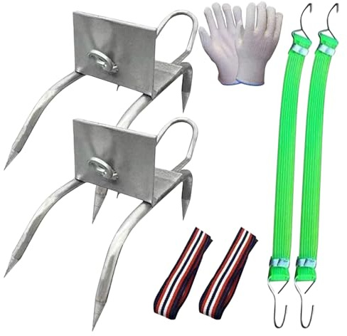Geonoy Baumspikes zum Klettern – Katzenkrallenschuhe, Baumkletter-Spikes, sichere Passform, Outdoor-Ausrüstung mit verstellbarem Riemen für Erwachsene, Teenager, Männer, Baumpfleger, Holzfällen