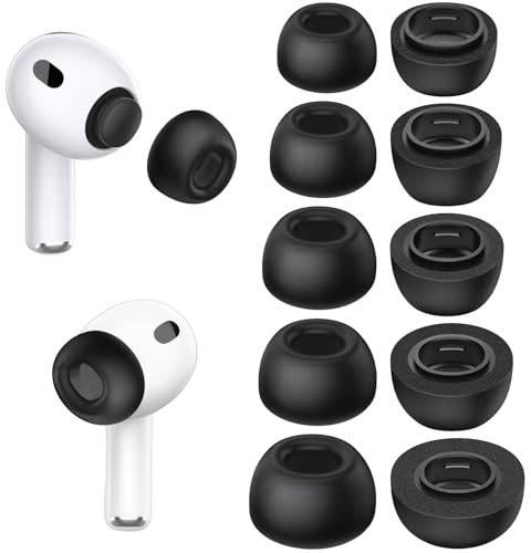 Memory-Foam-Ohrstöpsel für AirPods Pro 3, geräuschisolierende Ersatz-Ohrtips mit sicherem Sitz, weicher, Aufbewahrungsbox, 5 Paar (XXS/XS/S/M/L)