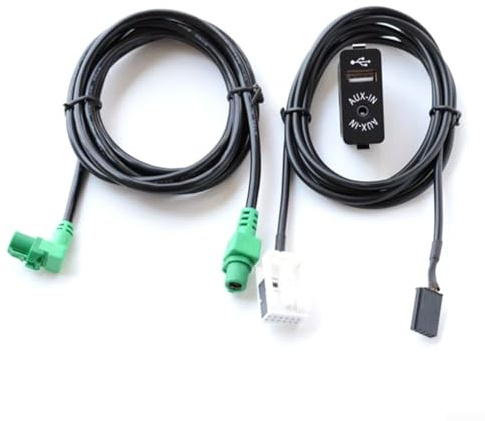 USB-AUX-Adapter für BMW, direkter Ersatz-Kabelbaum mit AUX-Buchse, USB-Anschluss für E81 E87 E90 E91 E92 F10 X1 X3 Modelle