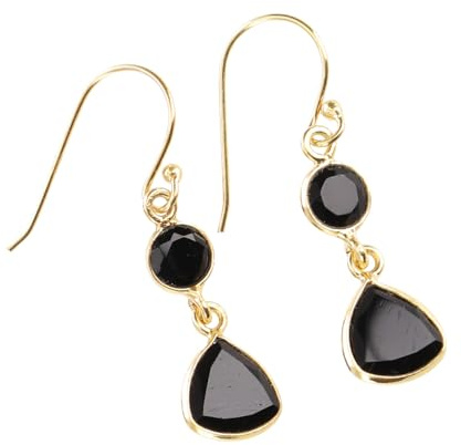 Vergoldete Boho Ohrringe aus Sterlingsilber, edle Schmuckstücke, Onyx