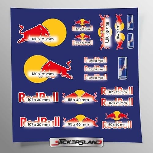 Stickersland® | Aufkleber-Set kompatibel mit Bull-Helm-Sponsoring | NICHT ORIGINAL | Nur für den persönlichen, privaten und dekorativen Gebrauch | Aufkleber für Motorradrahmenverkleidung