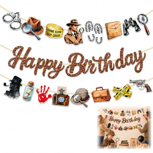 3 Stück detektiv geburtstag deko,krimidinner deko,Detektiv Geburtstag Party Banner,stabil und reißfest,geeignet für Kindergeburtstage,Krimidinner und Detektiv-Spieleabende.