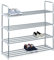Relaxdays Schuhregal Stecksystem, 4 Ebenen, für 16 Paar Schuhe, HxBxT: 93 x 90 x 31 cm, Schuhständer Metall, silber/weiß