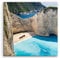 Sinus Art Leinwandbild 90x90cm Landschaftsfotografie – Navagio Strand auf Zakynthos Griechenland