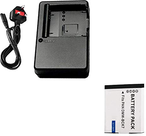 Charger and Battery for Panasonic Lumix DMC-FS22, DMC-FS28, DMC-FS35, DMC-FS37, DMC-FS40, DMC-FS41, DMC-FS45, DMC-FT20, DMC-FT25, DMC-FT30, DMC-FX77, DMC-FX78, DMC-FX80 Camera - For DMW-BCK7E Battery