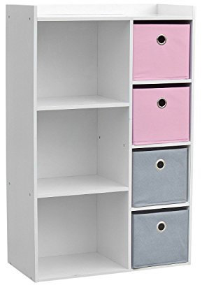 Waschtisch-Aufbewahrungsbeutel Kinder 3 Nischen Girl – 62 x H. 96 cm – pink