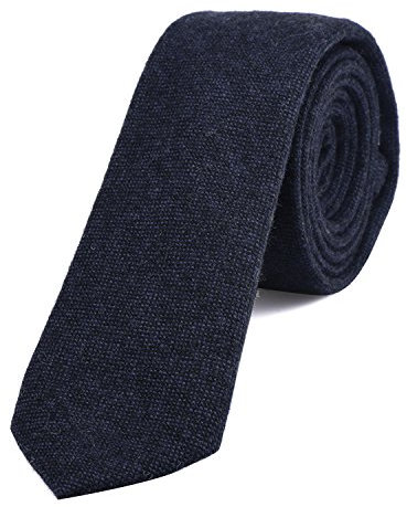 DonDon Herren Krawatte 6 cm Baumwolle nachtblau