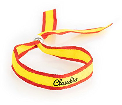 Regalo Original Pulsera de España de Cinta Ancha Personalizada con tu Texto