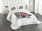 ABAKUHAUS LKW Tagesdecke Set, Feuerwehr LKW, Set mit Kissenbezügen Sommerdecke, für Einzelbetten 170 x 220 cm, Babyblau Scharlachrot