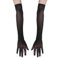 FEESHOW Damen/Herren Nahtlose Handschuhe Stulpenärmel Elastisch Strumpfhosen Nylon Durchsichtig Ellenbogen Lang für Hochzeit Abend Schwarz Einheitsgröße