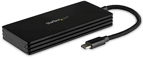 StarTech.com Boîtier externe pour SSD M2 SATA avec câble USB-C intégré - Lecteur de disque M.2 SATA vers USB 3.1 - 10 Gbps (SM21BMU31CI3)