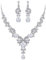EVER FAITH Strass Kristall Hochzeit Floral Wave Teardrop Halskette Ohrringe Set Klar Silber-Ton