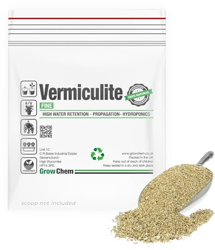 Grow Chem Vermiculite FINE (2.5L Resealable Bag) Fine Grade Growing Medium and Root Growth Booster for Indoor & Outdoor Seeds & Plants