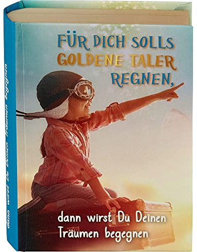 KAMACA Geschenkschachtel in Buchoptik mit Magnetverschluss für Geldgeschenke kleine Geschenke Präsente Geschenkverpackung Geld Gutschein Geburtstag (Geschenkschachtel Buch Goldene Taler)