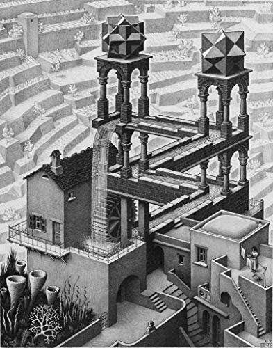 Poster Waterfall Escher Wasserfall Litografie Moderne Kunst