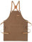 Genixart Chef Apron for Men Women with Pockets - Cross Back Kitchen Apron Cooking, Baking, BBQ, Art Painting - Cotton Canvas Work Aprons for Gardening, Restaurant, Cafe, Bar, Shop (1, Brown)