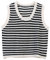 Sommer Gestrickte Crop Tops für Frauen 2022 Koreanisch Weiß Schwarz Gestreift ANK Top O-Ausschnitt Ärmellos Schwarz M